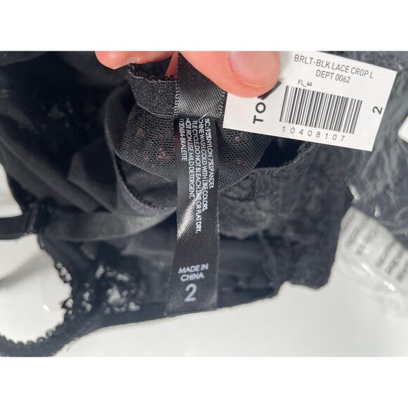 NWT Unlined Sheer Lace Crop Bralette Dark Romantic Whimsigoth Stretch Plus 2X - Picture 12 of 13